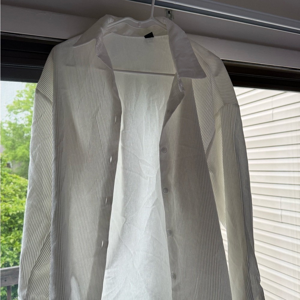 SHEIN White Casual Button Down Shirt Crisp and Clean
